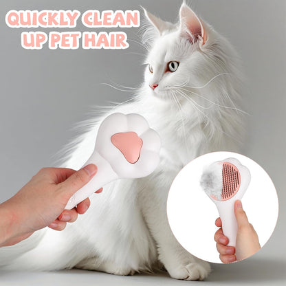 Self-Cleaning Cat Brush, Durable Slicker Pet Hair Cleaner Brush with Release Button Practical Pet Grooming Shedding Comb Tool Suitable for Long Short Haired Kitten Cat Dog