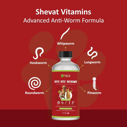 Bye Bye Worms – Advanced Dewormer for Cats & Dogs | Safe & Effective Liquid Worm Treatment | Chicken Flavor | 2 oz