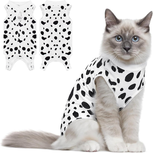 Coppthinktu Cat Recovery Suit Female Cats Onesie for Cats, Breathable Cat Surgery Suit for Surgical Abdominal Wounds Skin Diseases, Cute Kitten Spay Recovery Suit E-Collar Alternative Anti Licking