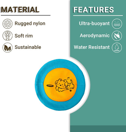 3 Packs Nylon Interactive Dog Flying Disc - Floating Dog Toys for Aggressive chewers - Water Toys for Dogs