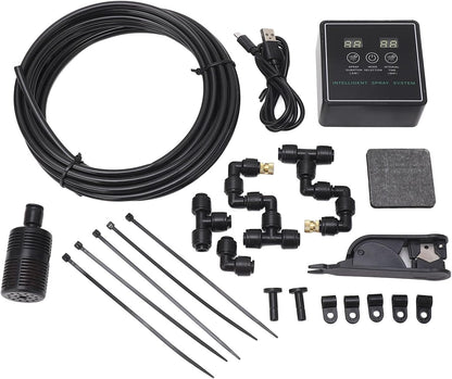 Reptile Fogger Smart Spray System, Automatic Timing Humidifier with 360 Degree Adjustable Misting Nozzles, High Density Spray for Terrarium, Intelligent Timing Cycle Spraying for R