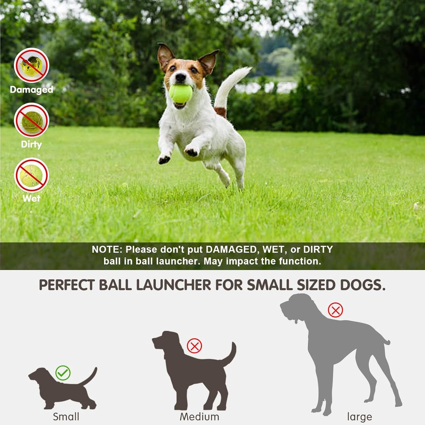 Automatic Dog Ball Launcher, Dog Ball Thrower with 15 Mini Tennis Balls Sizing 2 Inch and Mesh Bag, Interactive Dog Toys Tennis Ball Launcher for Small Dogs with 3 Distance Settings
