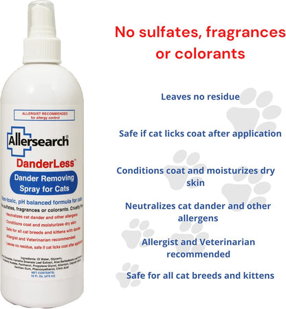 Allersearch DanderLess Dander Removing Spray for Cats