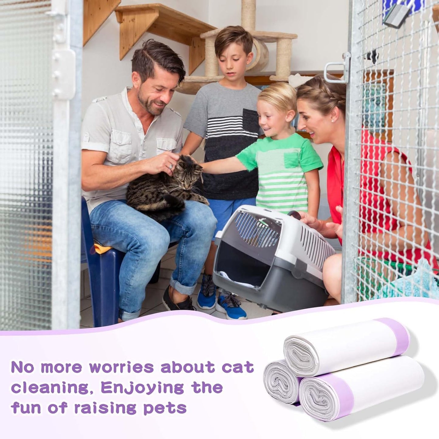 Cat Litter Box Liners Large, 30 Pack Jumbo Drawstring Cat Litter Bags, Extra Thick Litter Pan Liners Heavy Duty 36"x16"