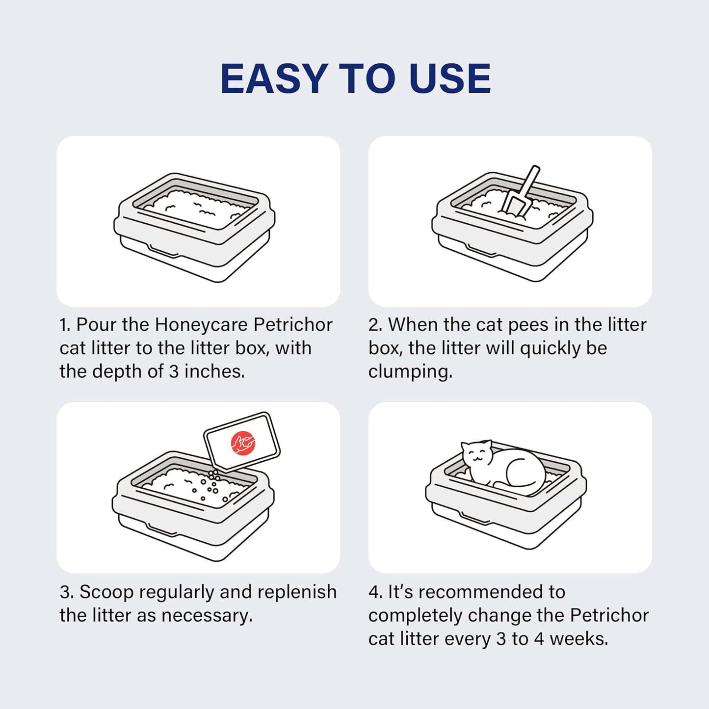 HONEY CARE Petrichor Mix Cat Litter I Tofu Cat Litter I Nature Plant-Based Pellets and Bentonite Sustainable I Low-Dust Qucik Clumping Superior Odor Control, 24-lbs Value Pack (6 lbs x 4)