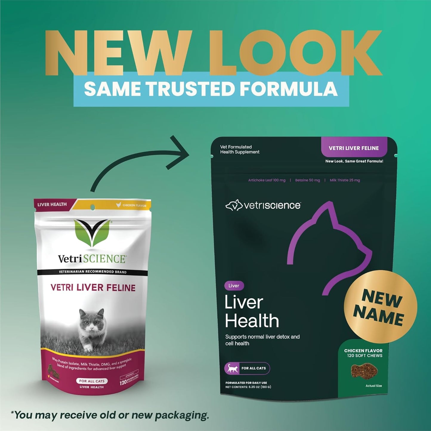 VetriScience Liver Health Chews, Vetri Liver Herbal Detox Supplement for Cats, Milk Thistle, Turmeric and Taurine Chicken, 120 Count