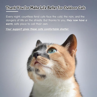 Outdoor Cat House, Outside Cat Shelter with Bed Mat for Feral Cat, Plastic Pet House for Indoor and Outdoor Use, Weatherproof, Blue