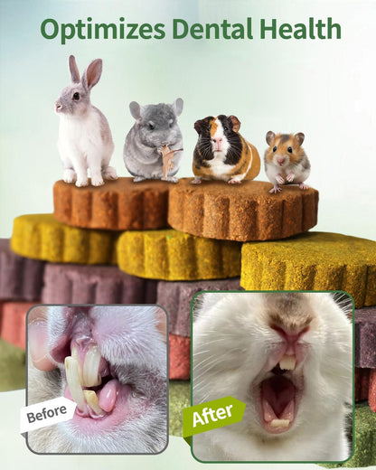 C-LIGHT Rabbit Chew Toy, 6 Pcs Timothy Hay Rabbit Treat Chew for Teeth, Spinner Toy Replaceable Treats for Chinchillas,Guinea Pigs, Bunny (Pink)