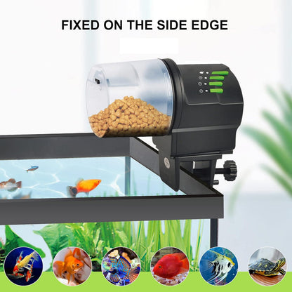 DXOPHIEX Automatic Fish Feeder Food Dispenser Vacation Fish Feeder Powered by Battery and USB for Aquarium and Turtle Tank