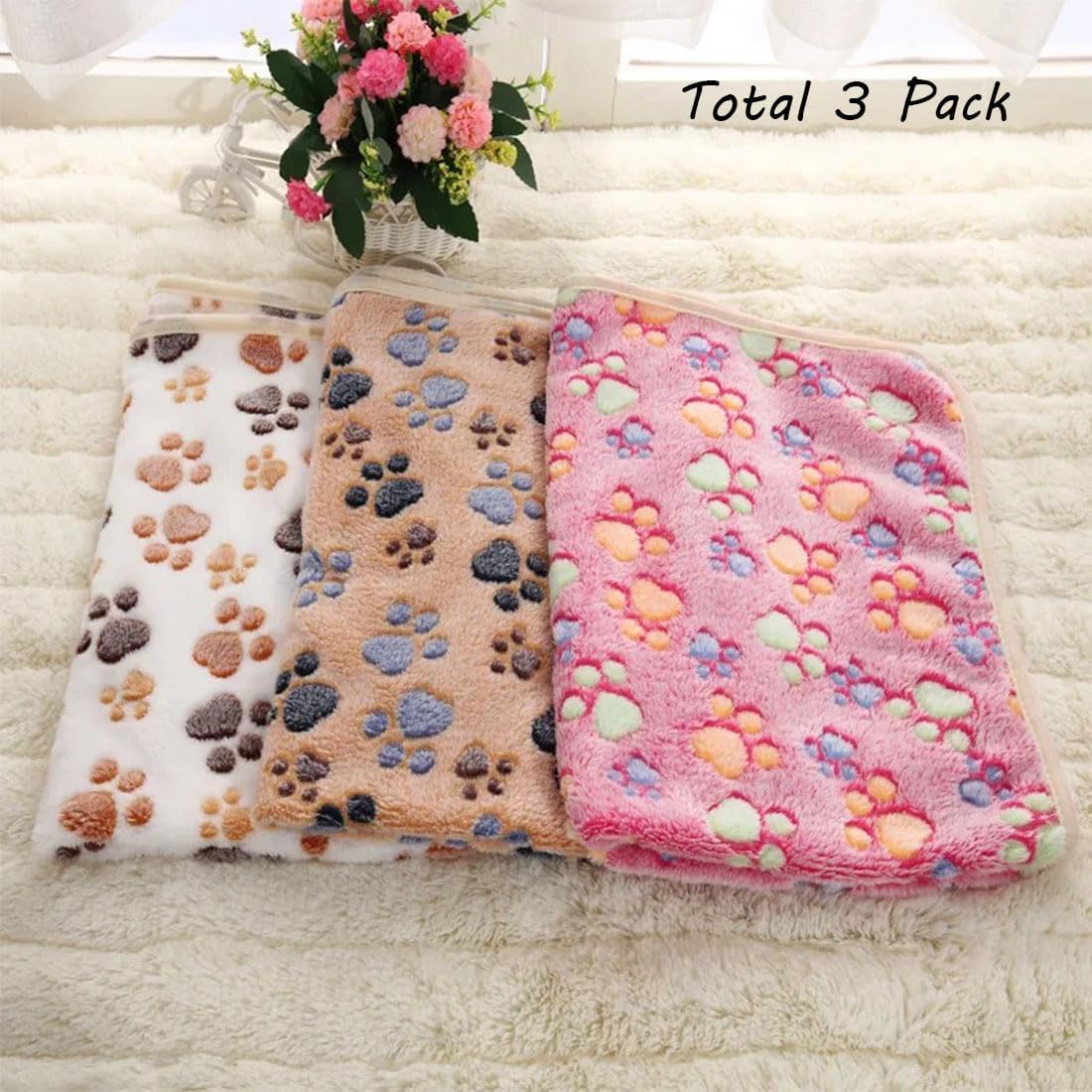 Dog Blankets Cat Pet Blankets Kit Fluffy Fleece Soft Throw Furniture Sofa Couch Bed Cover for Dog Puppy Cat All Pet 3pcs