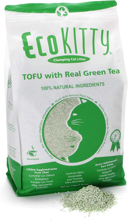 EcoKitty Clumping Cat Litter, Green Tea Tofu
