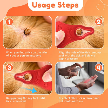 3 Pack Portable Tick Removal Tools, Tick Remover Tools for Dogs, Pets and Humans, Efficient, Safe and Reliable, Tick Key Essentials for Outdoor Activities