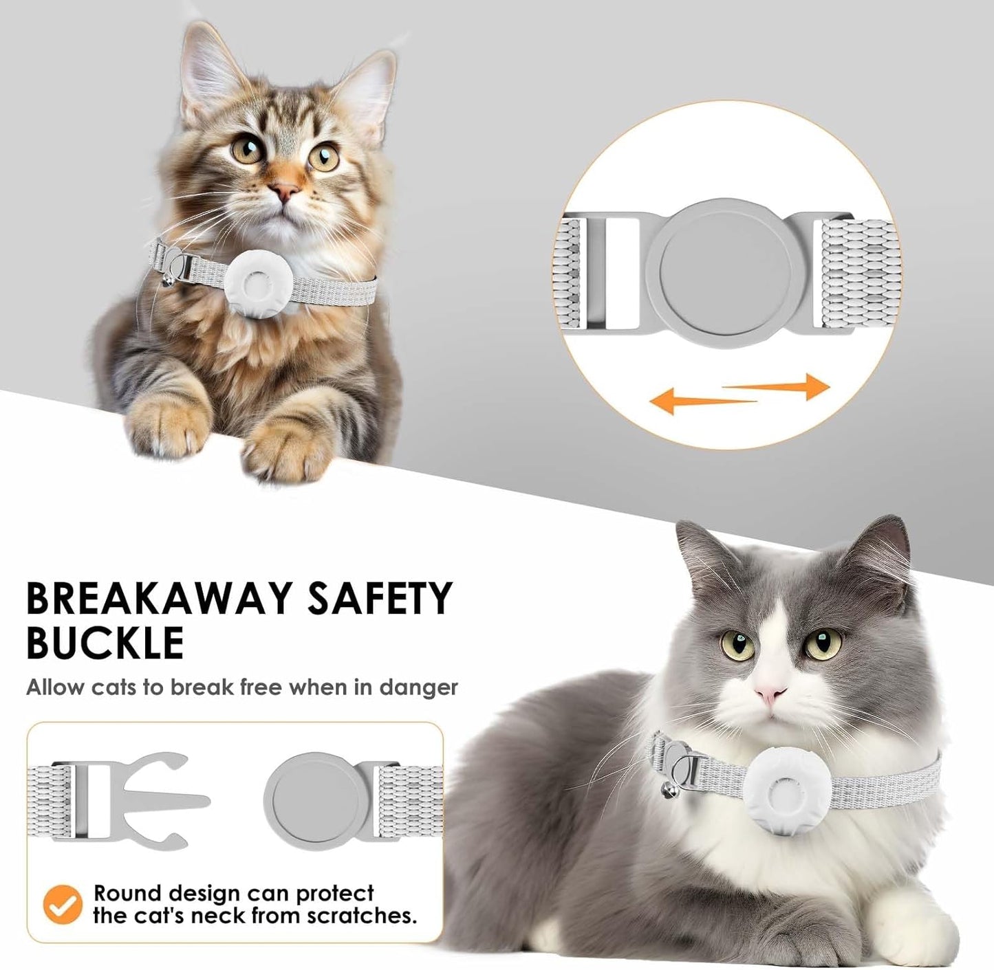 GPS Tracker for Cats, Cat GPS Tracker Compatible with Apple Find My App (Only iOS), No Monthly Fee Cat Tracker, Waterproof