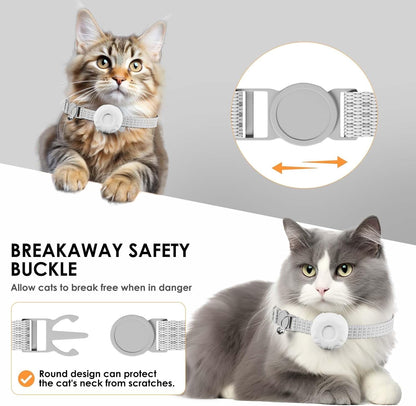 GPS Tracker for Cats, Cat GPS Tracker Compatible with Apple Find My App (Only iOS), No Monthly Fee Cat Tracker, Waterproof