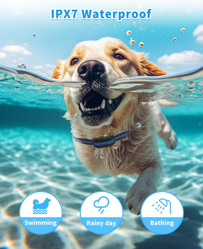 Dog Training Collar, 2500FT Training Collar with Remote for 20-110lbs Medium Large Small Dogs, IPX7 Waterproof Rechargeable eCollar with 4 Training Modes, Beep, Light, Vibration