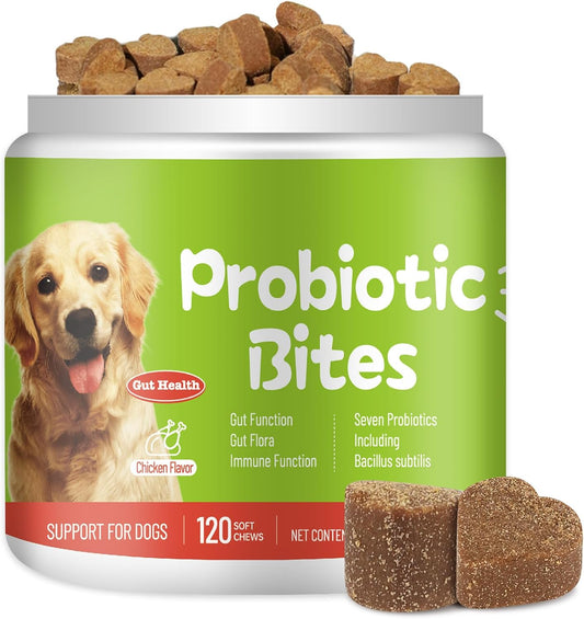 Probiotics for Dogs - Dog Probiotic Chews for Digestive Health, Gut Support, & Immune Boost - Dog Probiotics with Digestive Enzymes & Prebiotics - 120 Probiotic Chews for Dogs