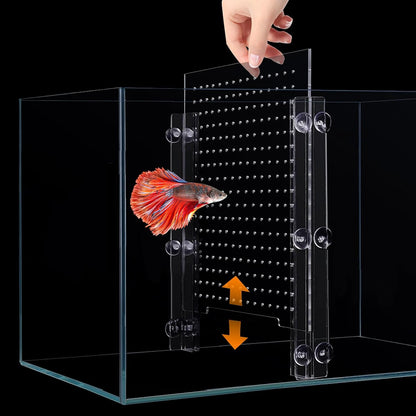 Fish Tank Divider, Transparent Acrylic Separator Plate with Suction Cups for Aquarium, Aquarium Divider Grid, Fish Tank Accessories