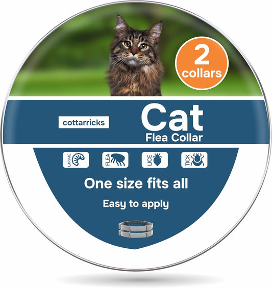 Flea and Tick Prevention for Cats - Collar - 2 Count - Adjustable