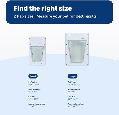 PetSafe Electronic Pet Door - Rust-Proof Programmable Smart Collar-Activated Dog or Cat Entry - Easy Installation & Space-Saving Design - Small - Fits Pets Up to 15 lb