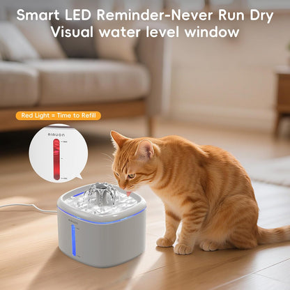 Cat Water Fountain,84oz/2.5L Pet Cat Fountain – Ultra Quiet Upgraded Automatic Pet Water Dispenser with 3 Replaceable Filters, Indoor Cat & Dog Drinking Bowl (W01Pro)