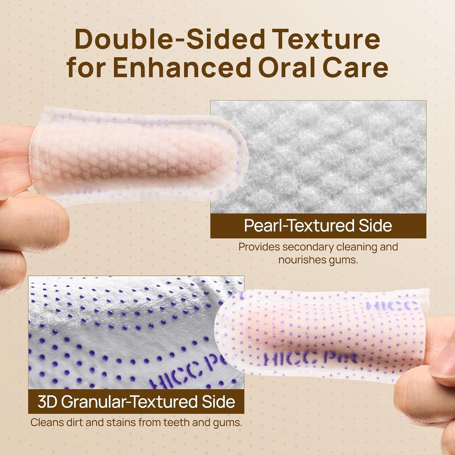 HICC PET Pro Teeth Cleaning Wipes for Dogs & Cats, Vet-Recommended Dental Care Finger Wipes, Reduce Plaque Tartar & Fresh Breath, No-Rinse Toothbrush, Gentle Clean Dog Tooth Brushing Kit, Mint