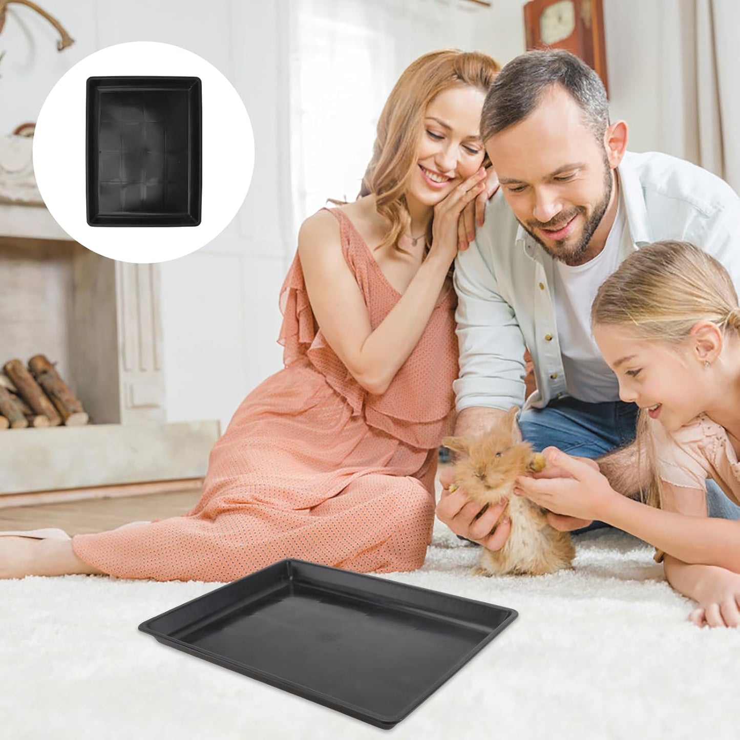 Garneck Dog Crate Replacement Tray 13.38X10.23 Inch Plastic Pet Cage Liner Pan for Dogs Rabbits Cats Small Animals