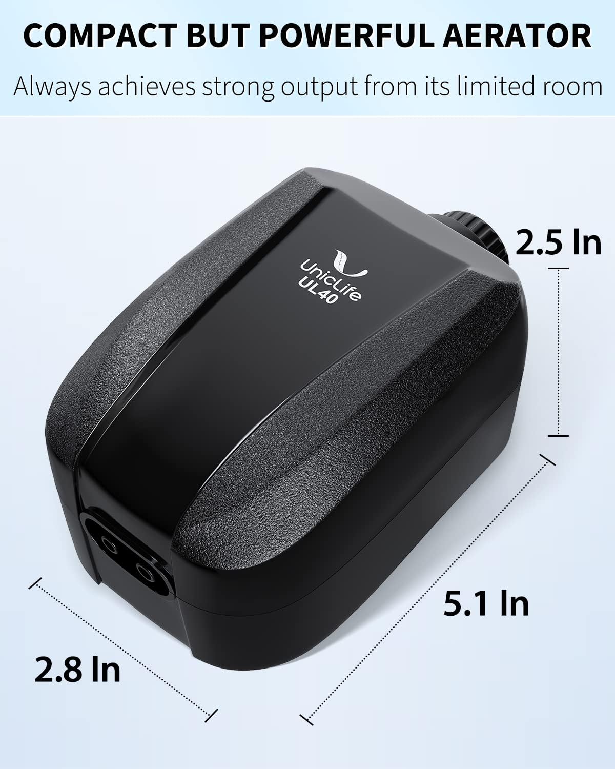 Uniclife Aquarium Air Pump Dual Outlet Fish Tank Aerator with Accessories for 5-200 Gallon Tank