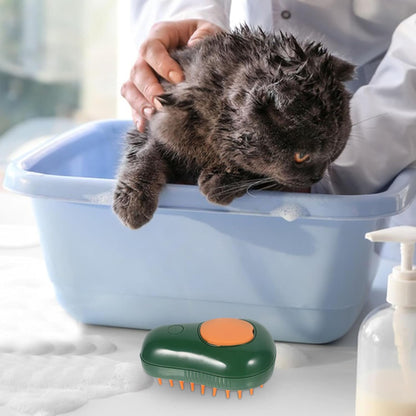 Mikikit 4-In-1 Avocado Shape Cat Steam Brush Self- pet Bathing Tool with Massage Comb for Indoor Cat Grooming and Fur Care