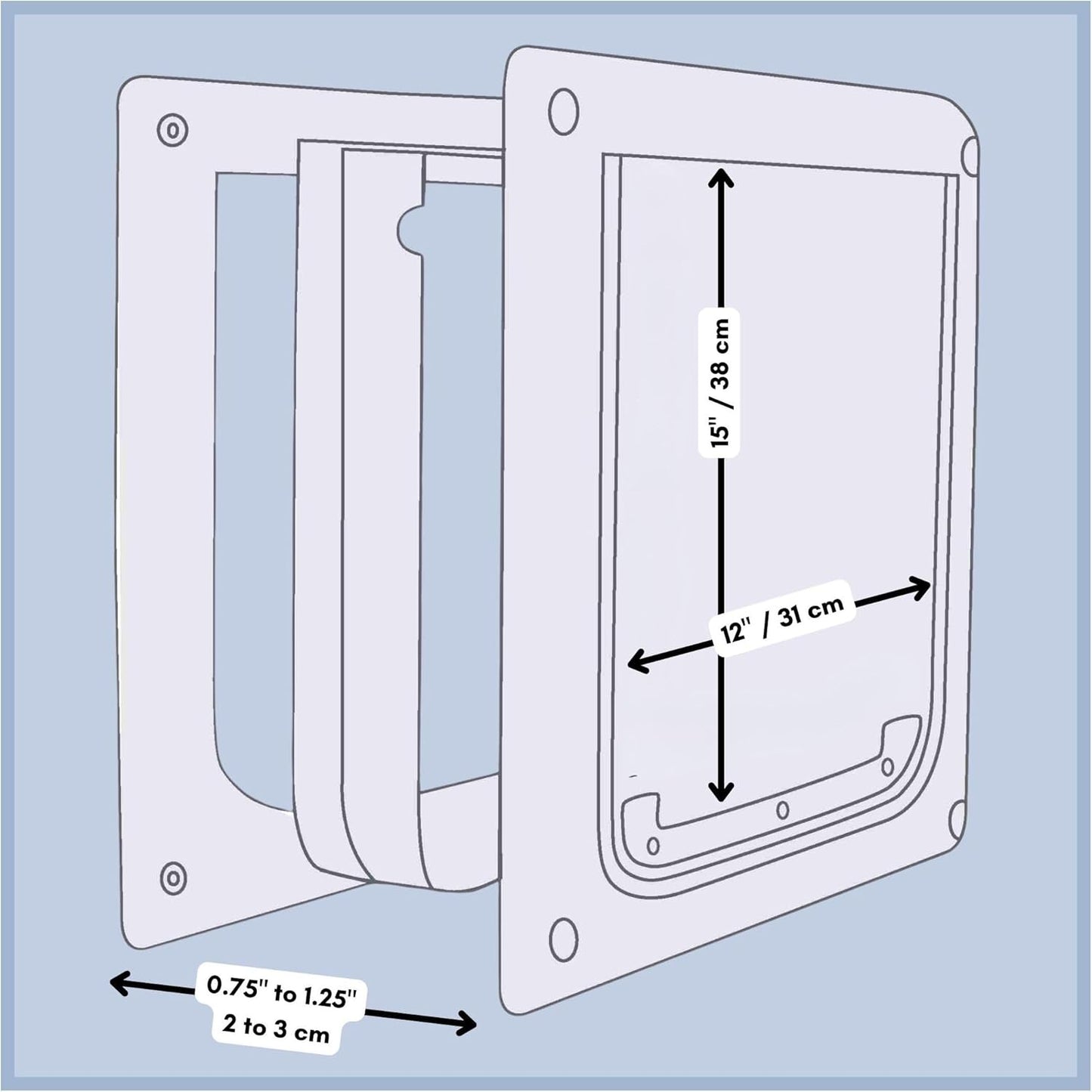Trixie Pet Products 2-Way Locking Dog Door, Medium to X-Large Dogs, White