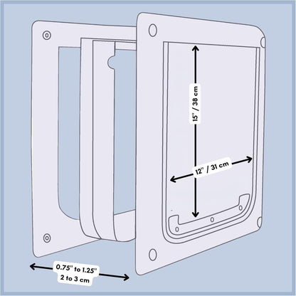 Trixie Pet Products 2-Way Locking Dog Door, Medium to X-Large Dogs, White