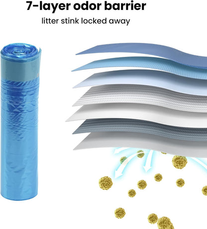 GKJ Cat Litter Trash Can | Litter Disposal Bin | Cat Litter Garbage Can Disposal System | Litter Box Trash Can | Includes 1 roll of 16 Easy Tear-Off Bags