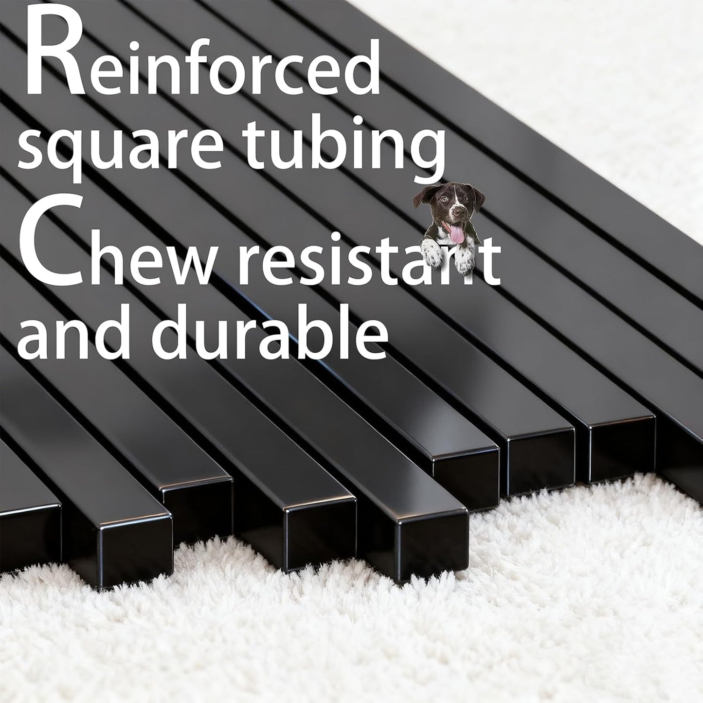 42Inch Heavy Duty Dog Crate, Indestructible & Escape-Proof Steel Kennel for Large High-Anxiety Dogs, with 3 Door, 4 Lockable Wheels, Reinforced Baseplate & 2 Removable Tray (42)