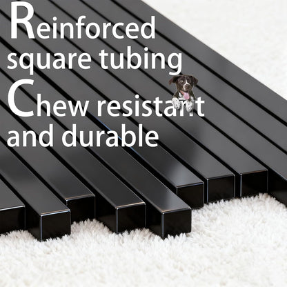 42Inch Heavy Duty Dog Crate, Indestructible & Escape-Proof Steel Kennel for Large High-Anxiety Dogs, with 3 Door, 4 Lockable Wheels, Reinforced Baseplate & 2 Removable Tray (42)