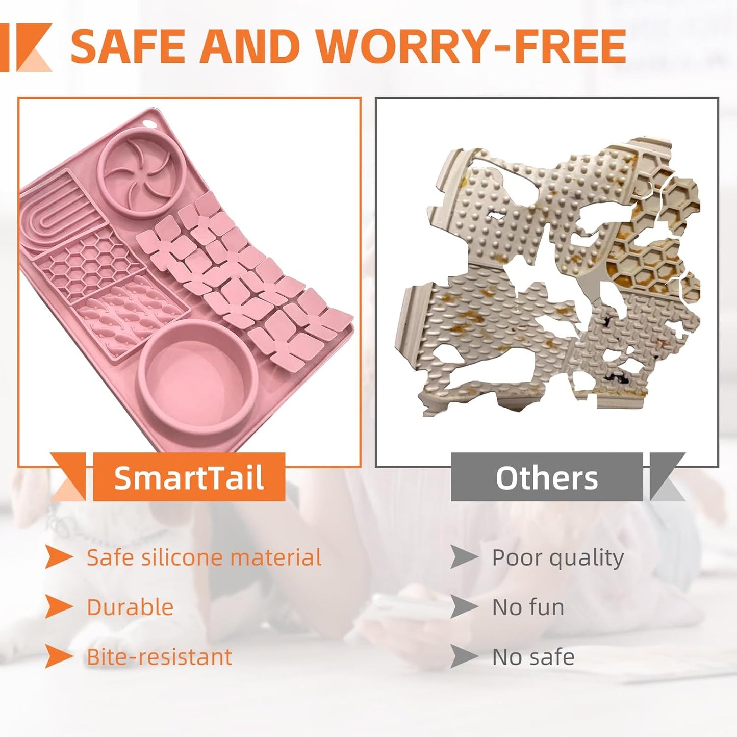 Lick Mat for Dogs Pink and Pet Hair Removal Glove