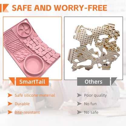 Lick Mat for Dogs Pink and Pet Hair Removal Glove