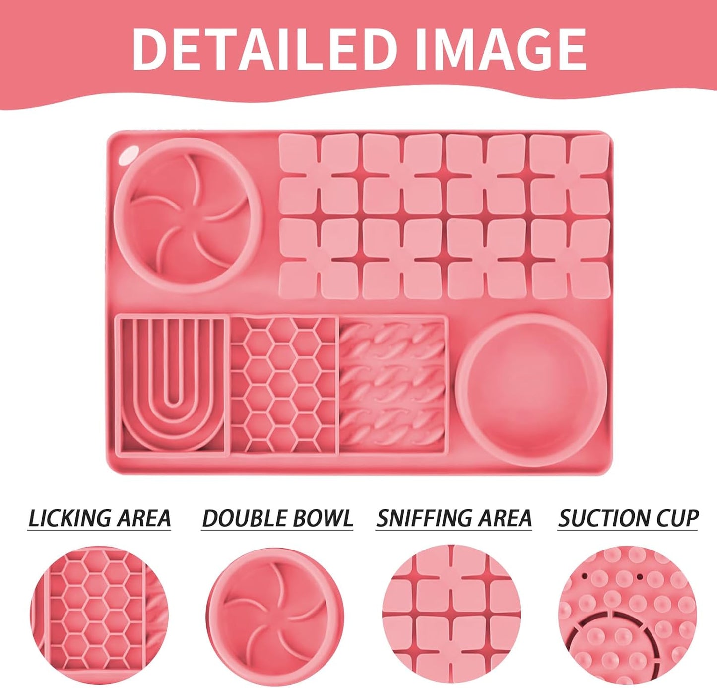 Lick Mat for Dogs with Suction Cups,Silicone Dog Lick Mat,Slow Feeder Bowl,Dog Puzzle Toy,Interactive Sniff Mat for Bored Puppies,Snuffle Mat for Pet Smell Training and Slow Eating
