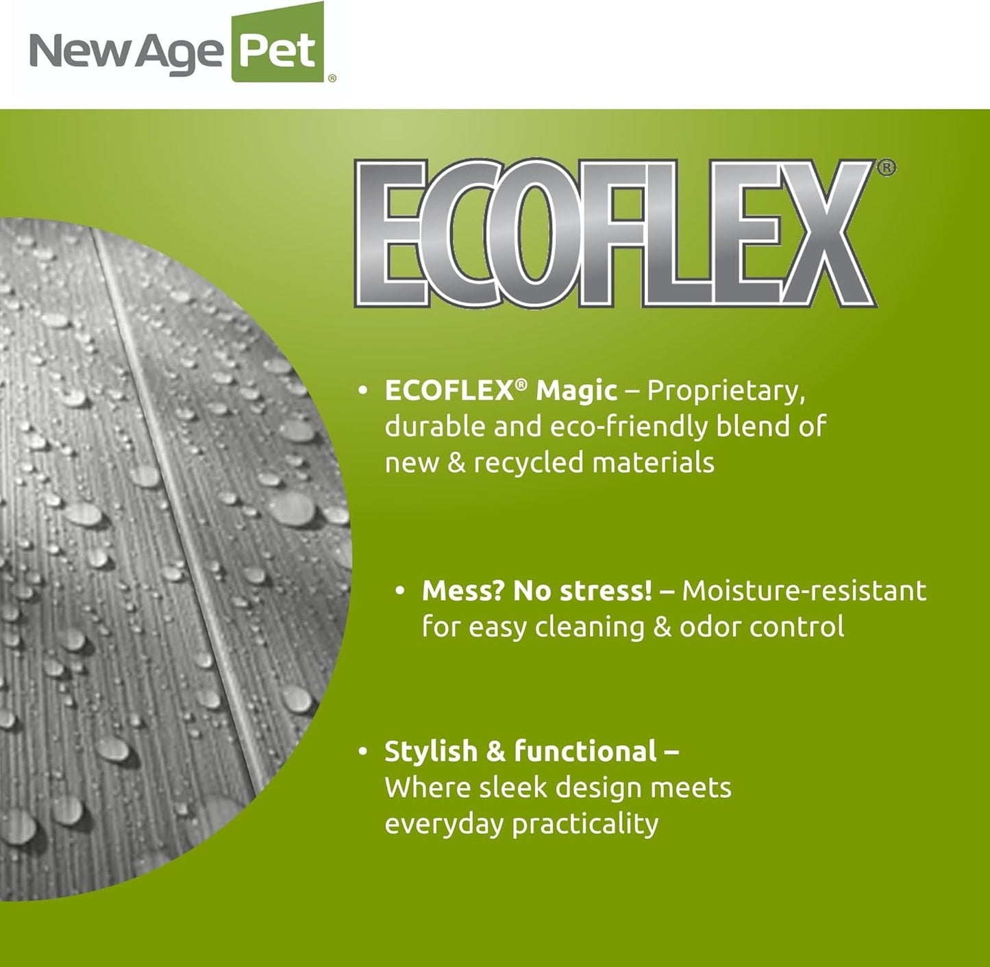 New Age Pet ECOFLEX 36" Wide Medium Reptile Habitat, Mojave Lounge for Snakes, Tortoises & Lizards in Maple, Black & Grey, Easy Assembly, Sliding Glass Doors & Mesh Top