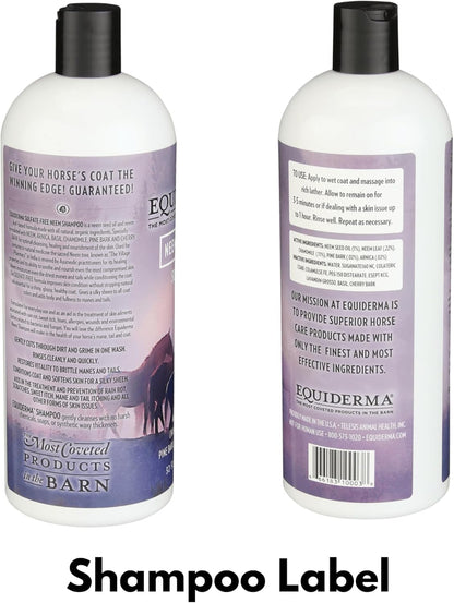 Equiderma Horse Shampoo & Conditioner Bundle – 32 oz Shampoo + 32 oz Conditioner – Hydrating, Soothing, Detangling Care for Skin, Mane, Tail & Coat - Pack of 2