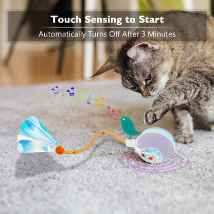 Interactive Cat Toys for Indoor Cats,The 3rd Generation Agile Moving Cat Ball with Elastic Mesh Tail,Automatic Kitten Toys for Bored Indoor Cats,Motion Activated (Purple)