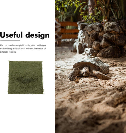 Reptile Carpet Mat and Substrate Liner, Moisture Retaining Moss Carpet 20X20Cm, Decorative Terrarium Bedding for Lizards, Turtles, Frogs, and Amphibians