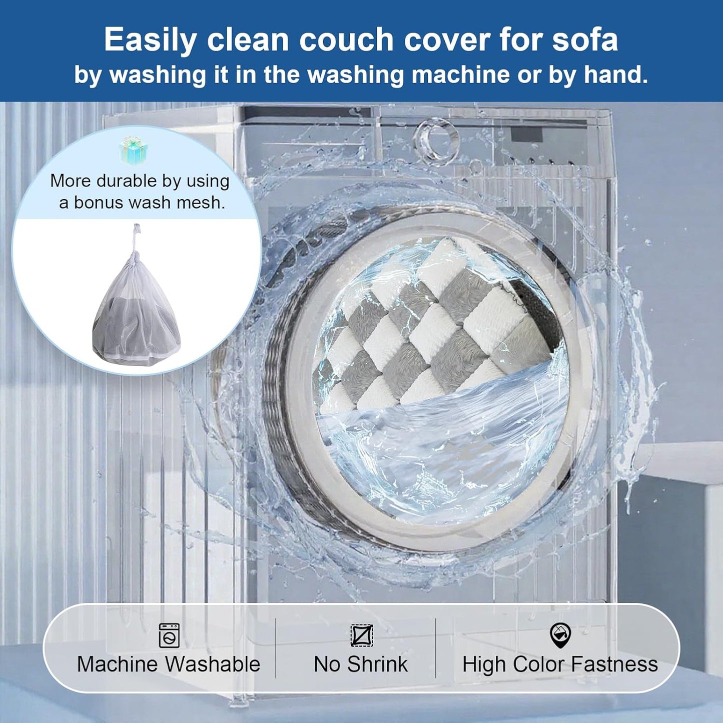 Dog Car Seat Cover for Back Seat, Pet Bed Car Backseat Extenders, Soft Non-Slip Dog Blanket for Travel, Back Seat Protectors for Car SUV and Ttruck(24.8 x 54 inch, Grey)