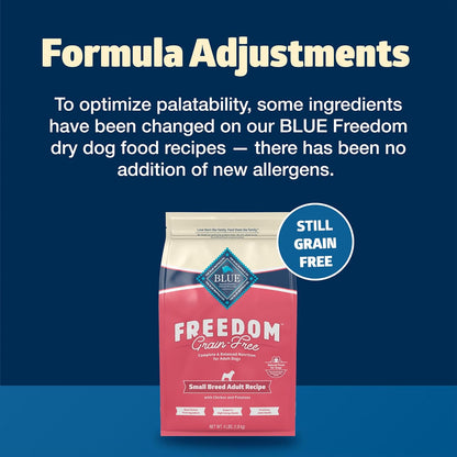 Blue Buffalo Freedom Grain-Free Small Breed Dry Dog Food, Supports High Energy Needs, Made in The USA with Natural Ingredients, Chicken & Potatoes, 11-lb Bag