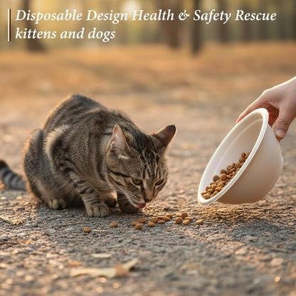 SHENLIU 200 Pcs Disposable Pet Bowls Bulk 8 Oz, Disposable Dogs Cat Food Travel Bowls Paper Puppy Cat Food Dish Safe Container for Outdoor Small Animal Feeding and Watering Supplies