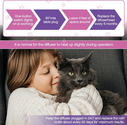 Cat Pheromones Calming Diffuser Refills 6 Packs, Calm Cat Pheromone Diffusers Refill Multicat Plug in Diffuser Relaxants for Cat Anxiety and Stress