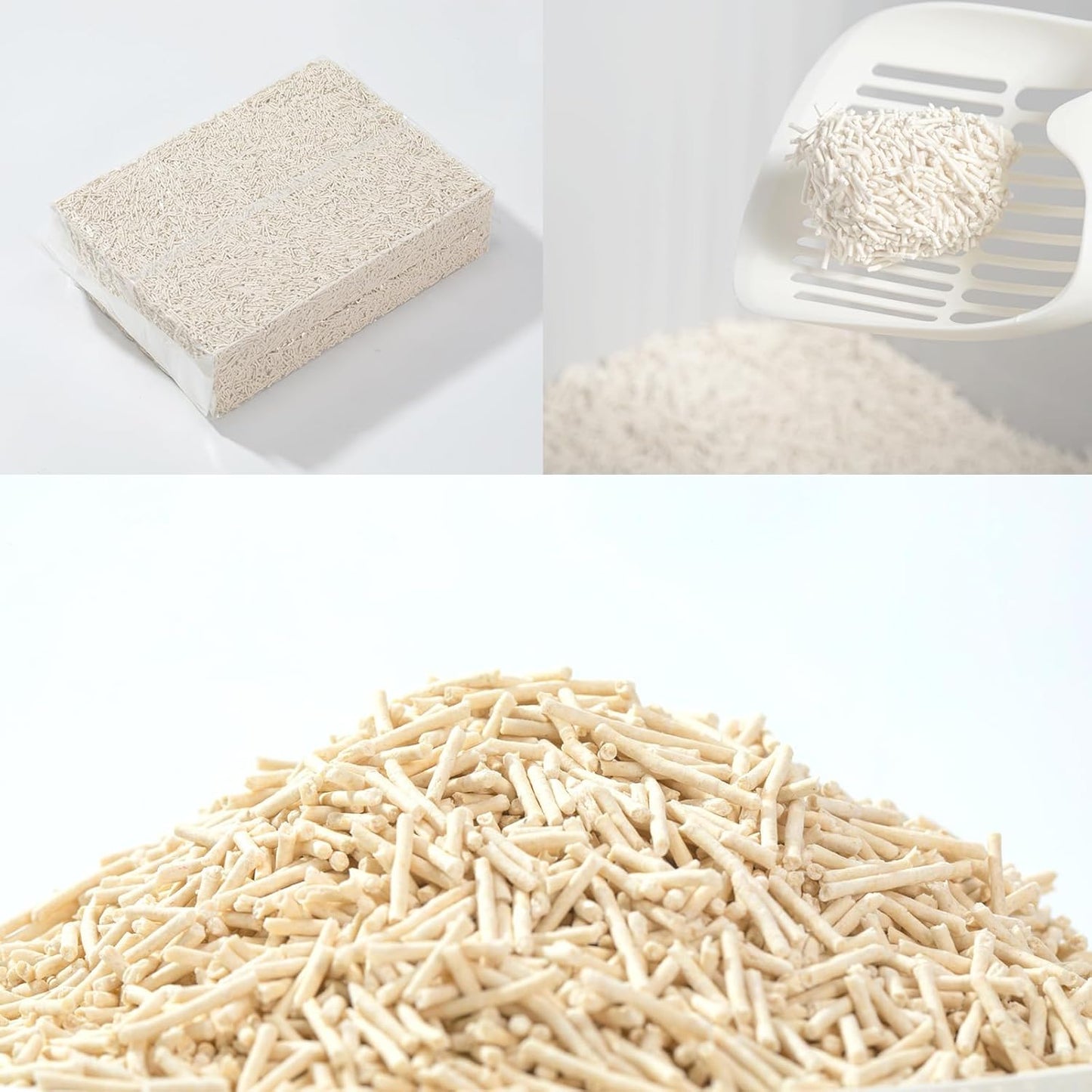 Tofu Cat Litter 11.2LB(5.6lb×2bag) Clumping, 100% Natrual Raw Materials, Clumping,Flushable,Ultra Absorbent and Fast Drying,Solubility in Water,Really Dust-Free,Less Scattering