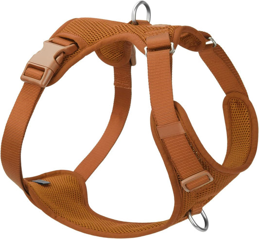 No Pull Dog Harness for Small Medium Large Dogs - Adjustable 2 Layer Mesh Dog Vest with Dual Clip, Escape Proof, Quick Release, Lightweight Breathable Mesh for Walking Hiking (Carmel Brown,XS)