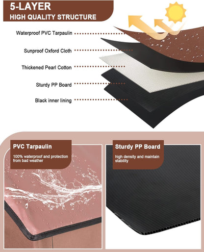 Outdoor Cat House Weatherproof, Large Waterproof Insulated Elevated Outdoor Cat Shelter with Escape Doors, Outside Cat House for Multiple Cats and Small Dogs, Available in All Seasons, Brown