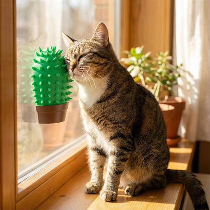 PetPhindU Cat Face Scratchers Self Groomer for Clawing, Stretching, and Grooming Built-in Catnip Compartment Wall Mounted Corner Brush (Green,One Size)