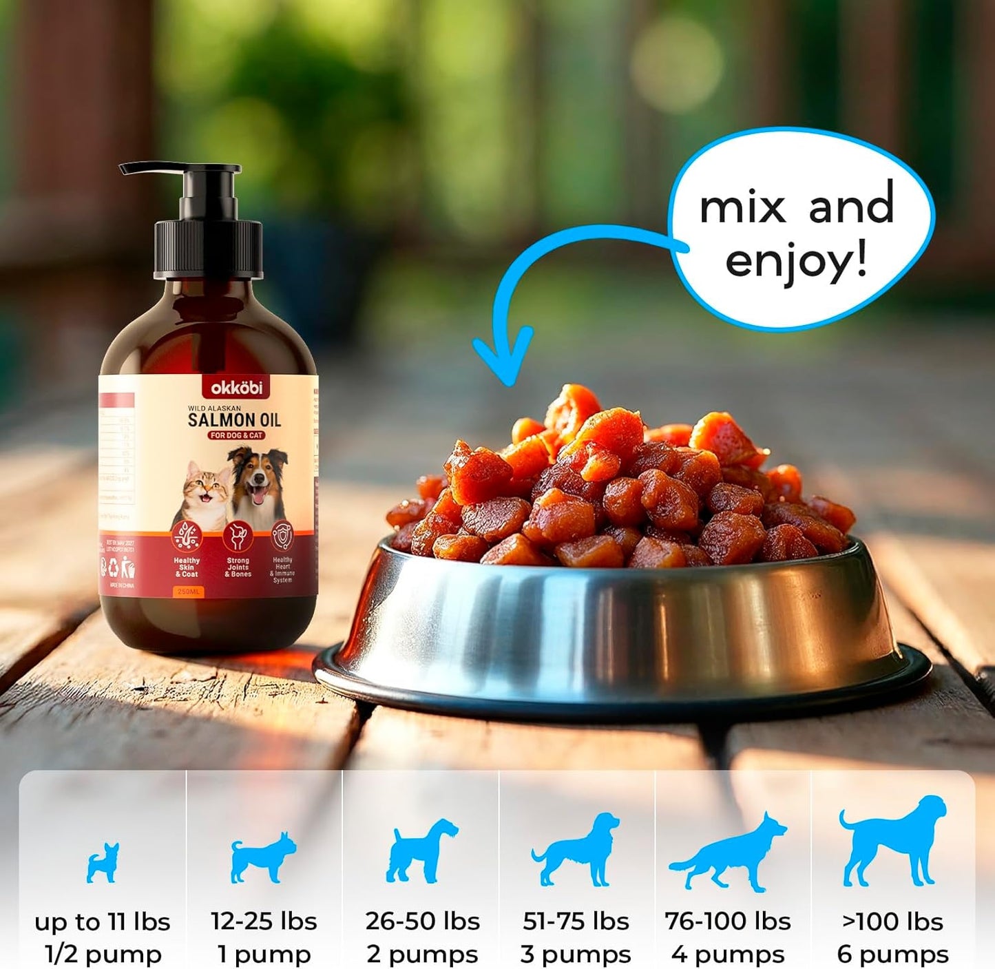 Wild Alaskan Salmon Oil for Dogs & Cats - Pure Fish Oil for Dogs with Omega 3, EPA & DHA Supplements for Skin & Coat, Heart & Immune System, Joint and Brain Support - 8.5 oz