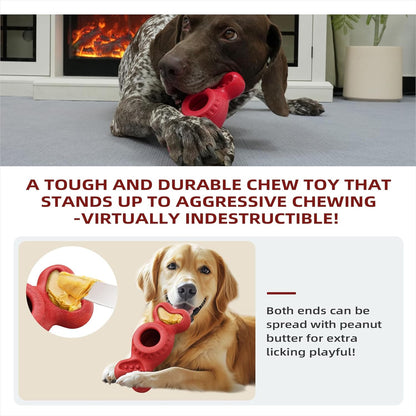SHINKAI Interactive Frozen Dog Chew Toy – Fill & Freeze for Long-Lasting Play, Dental Safe, Indestructible for Aggressive Chewers, Keeps Dogs Busy & Calm for Small, Medium & Large Breeds (Red)